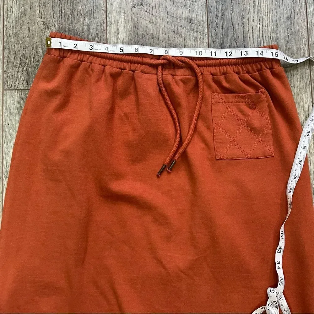People Tree UK Rust Organic Cotton Pull On Skirt Size 10